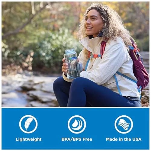 Nalgene 32 oz Wide Mouth Water Bottle, Seafoam | Heavy-Duty, Reusable, Leak-Proof thumbnail 4