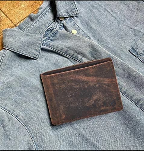 Wise Owl Accessories Real Leather Bifold Wallet RFID Blocking Slim Front Pocket | Minimalist & Stylish (4"x3.25"x0.75") thumbnail 5