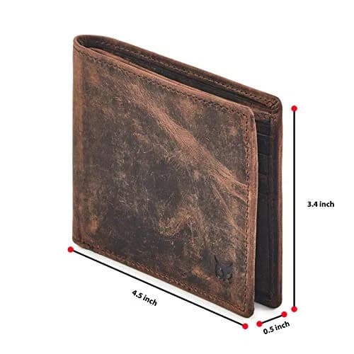 Wise Owl Accessories Real Leather Bifold Wallet RFID Blocking Slim Front Pocket | Minimalist & Stylish (4"x3.25"x0.75") thumbnail 2