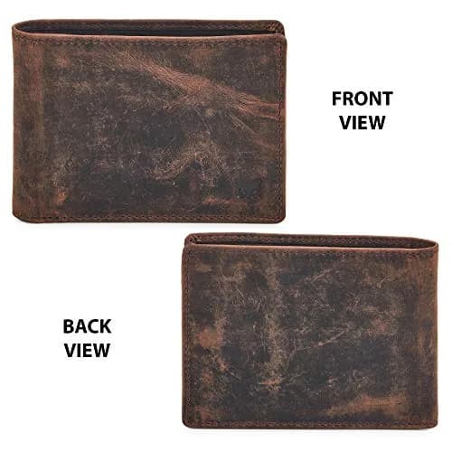 Wise Owl Accessories Real Leather Bifold Wallet RFID Blocking Slim Front Pocket | Minimalist & Stylish (4"x3.25"x0.75") thumbnail 4