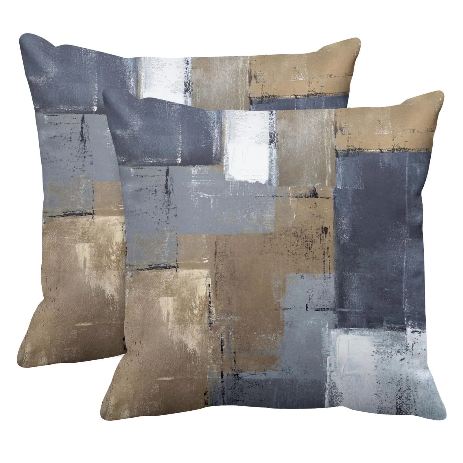 Britimes Velvet Throw Pillow Covers Set of 2, 18 x 18 Inch (45x45 cm) | Modern Abstract Art Print - main product image