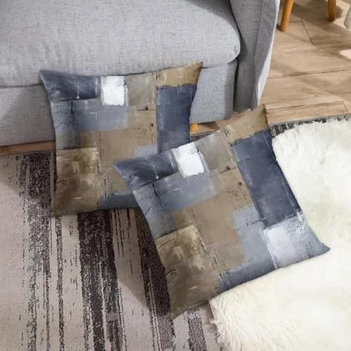 Britimes Velvet Throw Pillow Covers Set of 2, 18 x 18 Inch (45x45 cm) | Modern Abstract Art Print thumbnail 4