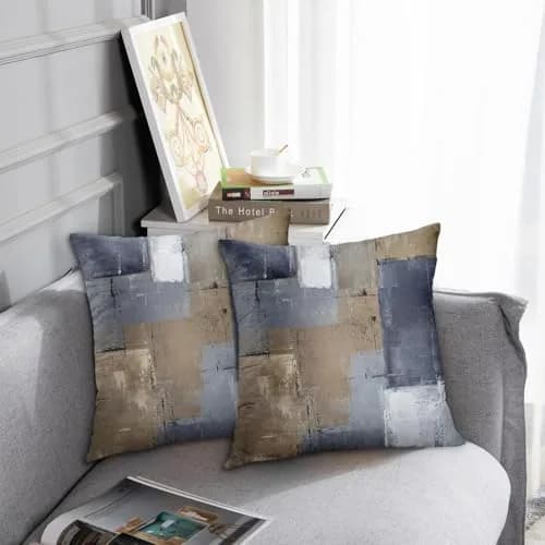 Britimes Velvet Throw Pillow Covers Set of 2, 18 x 18 Inch (45x45 cm) | Modern Abstract Art Print thumbnail 5