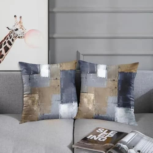 Britimes Velvet Throw Pillow Covers Set of 2, 18 x 18 Inch (45x45 cm) | Modern Abstract Art Print thumbnail 3