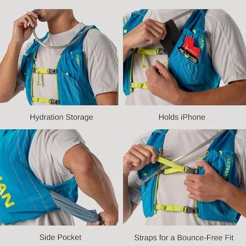 Nathan Pinnacle Race Vest & 12L Hydration Pack with 1.6L Water Bladder, Water-Resistant Pockets, Lightweight & Moisture Wicking | Unisex Running Vest thumbnail 2