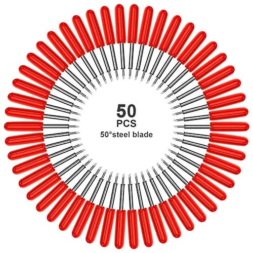 Hadwoer 50-Pack 45 Degree Fine Point Blades for Cricut Maker & Explore Air 2 | Cuts Vinyl, Cardstock, Fabric thumbnail 2