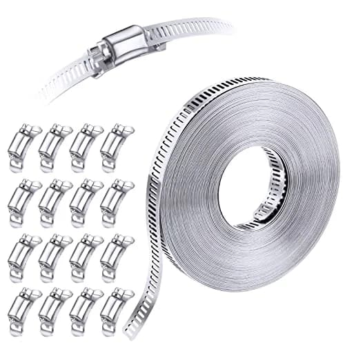 Steelsoft Stainless Steel Worm Gear Hose Clamp Assortment Kit, Cut-To-Fit | 35 ft Strap + 16 Fasteners, Max 134 inch Diameter thumbnail 6