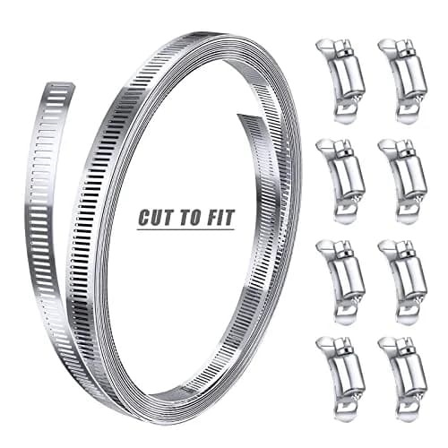 Steelsoft Stainless Steel Worm Gear Hose Clamp Assortment Kit, Cut-To-Fit | DIY Large & Odd Sizes thumbnail 6