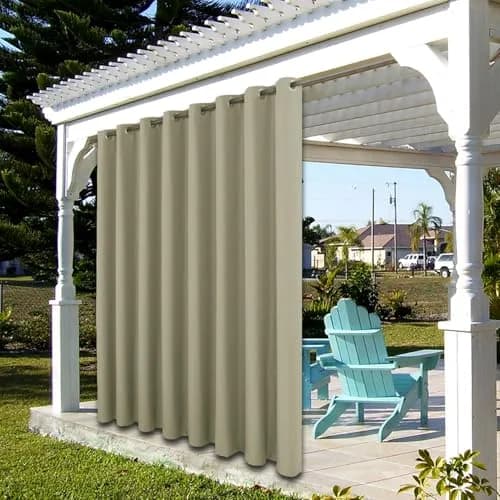 BONZER Outdoor Curtains for Patio Waterproof Thick Privacy | Water-Resistant & Privacy-Enhancing thumbnail 6