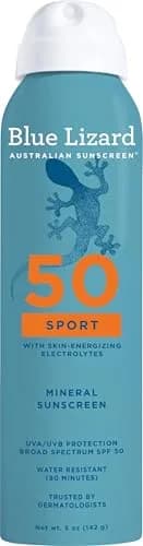 BLUE LIZARD Sport Mineral Sunscreen Spray SPF 50+ 148ml (5 fl oz) | Dermatologist-Recommended for Sensitive Skin thumbnail 1