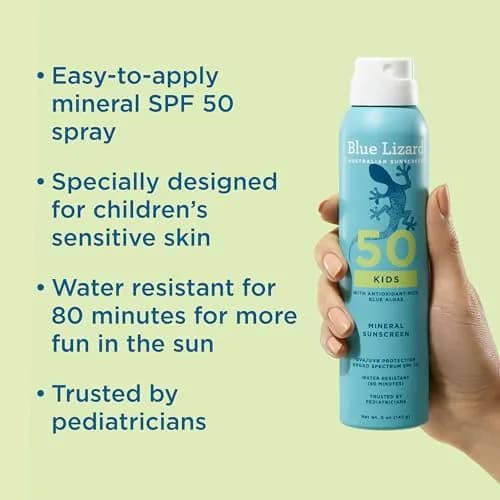 Blue Lizard Kids Mineral Sunscreen Spray SPF 50+ 148ml (5 fl oz) | Broad-Spectrum UVA/UVB Protection thumbnail 2
