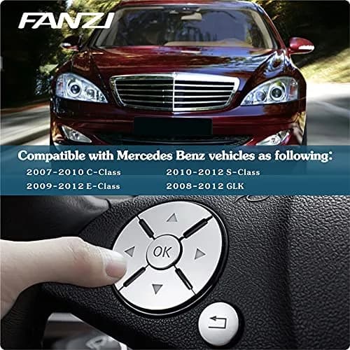 Asrnten Car Steering Wheel Button Trim Inner Decoration Silver | Compatible with Mercedes Benz Models thumbnail 3