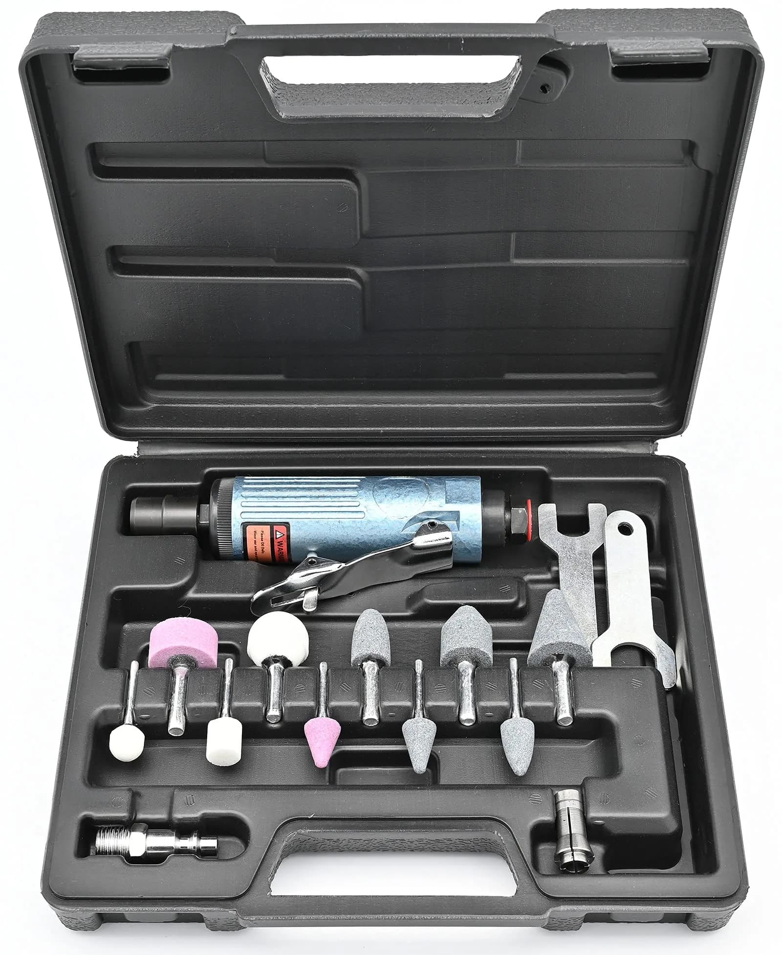 BOWD Air Die Grinder Kit with 1/4 and 1/8 inch Collets, Pneumatic Tool 25000 RPM | Lightweight Aluminum Body - main product image