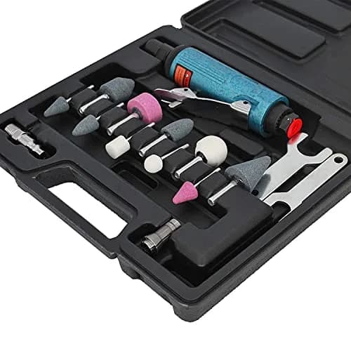 BOWD Air Die Grinder Kit with 1/4 and 1/8 inch Collets, Pneumatic Tool 25000 RPM | Lightweight Aluminum Body thumbnail 8