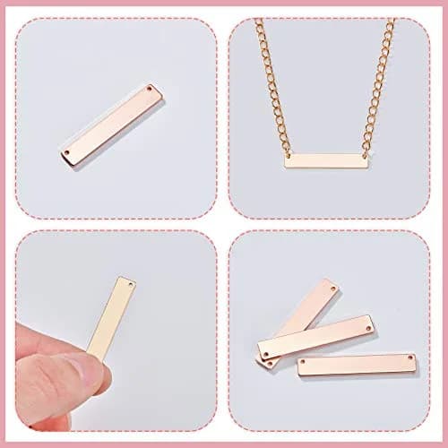 Yaomiao Metal Stamping Blanks 30 Pcs Brass Jewelry Blanks for Laser Engraving | DIY Sign & Pendant thumbnail 4