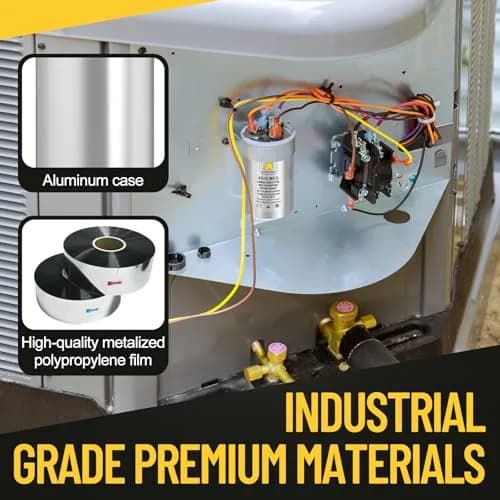 HVAC YELLOW HAT 35uF 35MFD Round Run Capacitor 5.68cm (2.25") x 10.11cm (3.93") | Universal 370V/440V AC Motor Start thumbnail 5