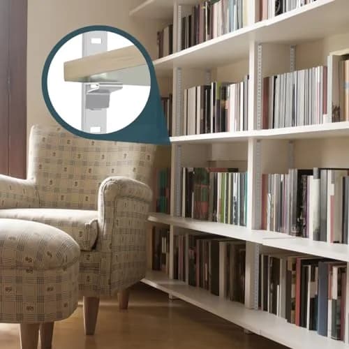 Lenink Pilaster Shelf Clip 28 Pcs Silver | Adjustable Metal Shelf Supports for Home & Office thumbnail 6