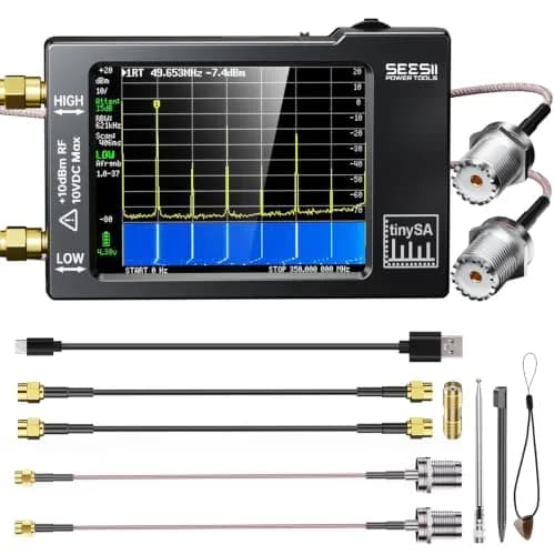 Seesii TinySA Spectrum Analyzer with Touchscreen & Antenna | Portable RF & Signal Generator (100kHz-960MHz) thumbnail 1