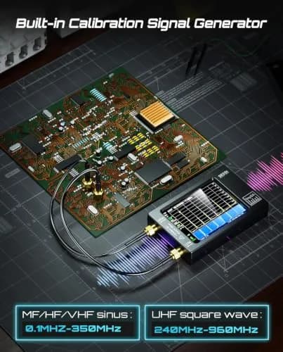 Seesii TinySA Spectrum Analyzer with Touchscreen & Antenna | Portable RF & Signal Generator (100kHz-960MHz) thumbnail 7