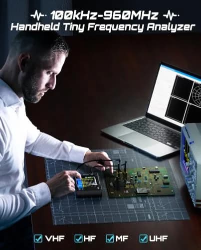 Seesii TinySA Spectrum Analyzer with Touchscreen & Antenna | Portable RF & Signal Generator (100kHz-960MHz) thumbnail 3