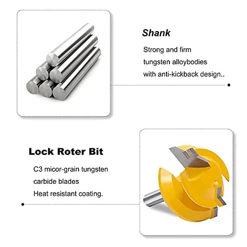 Newdeli 45 Degree Lock Miter Router Bit 1/4 Shank, 1/2 Stock Joint Woodworking Bit | Carbide Tipped for Furniture Making thumbnail 4