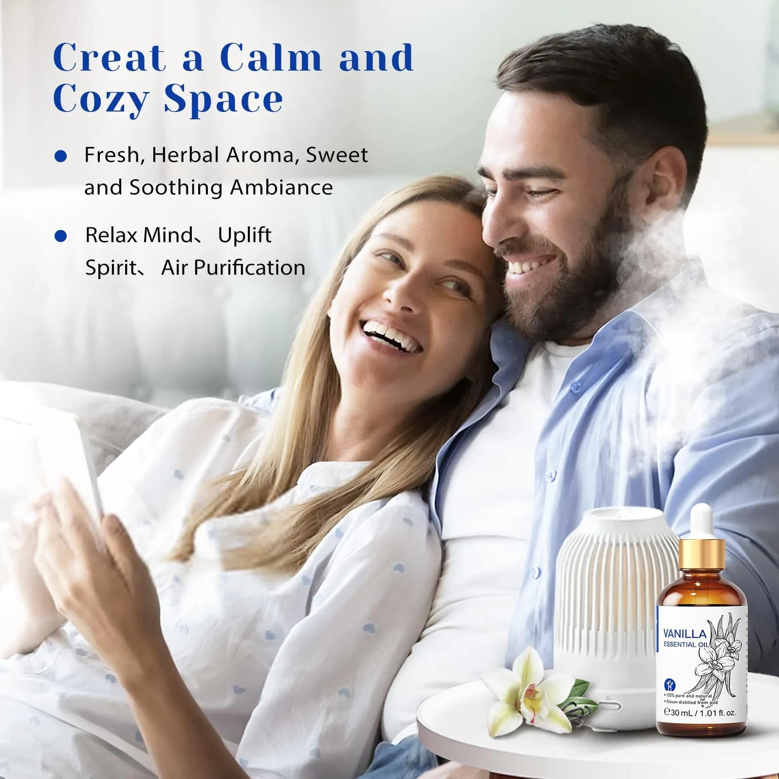 HIQILI Vanilla Essential Oil, 1 Fl Oz (30ML) | Pure & Natural Aroma for Diffusers & DIY thumbnail 2