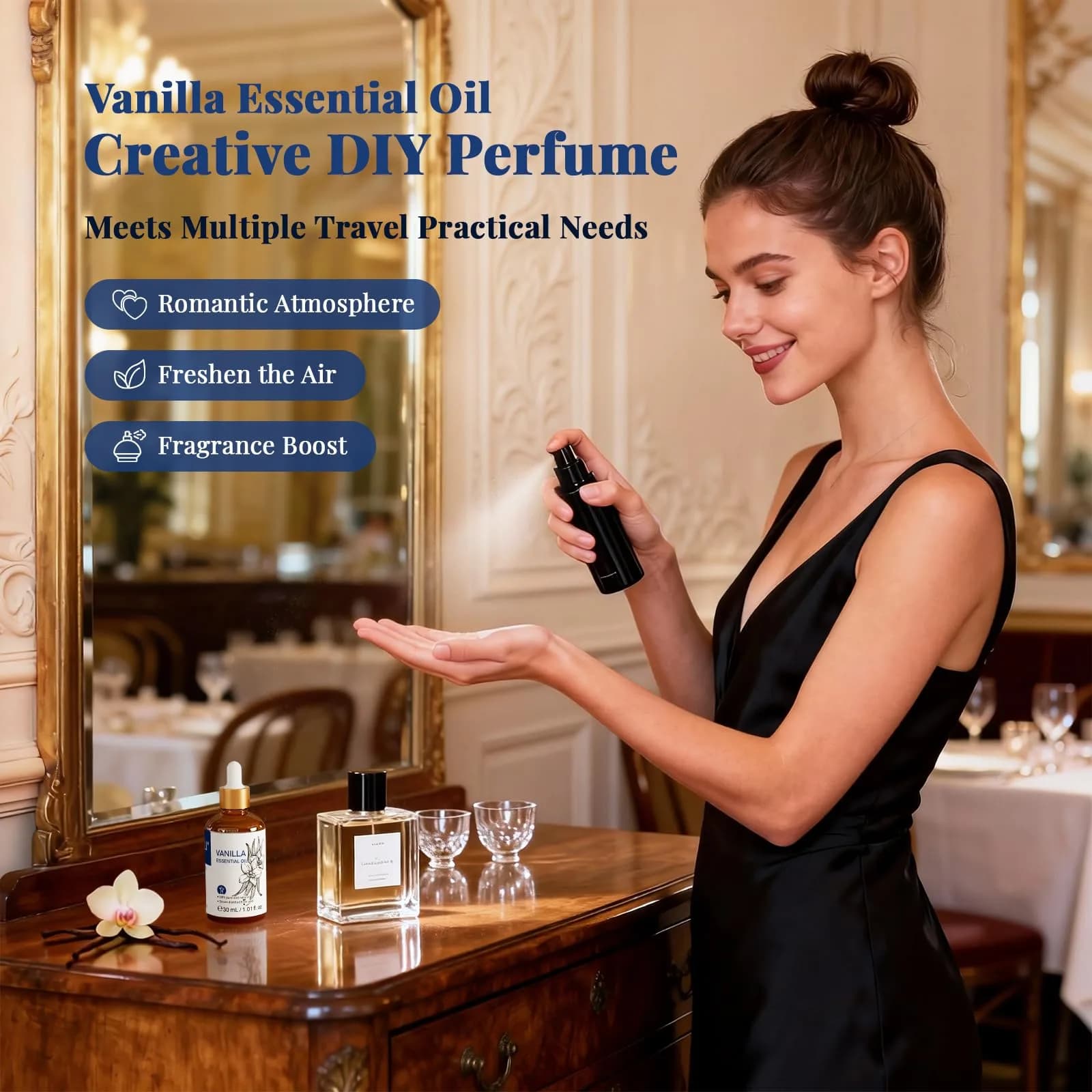 HIQILI Vanilla Essential Oil, 1 Fl Oz (30ML) | Pure & Natural Aroma for Diffusers & DIY thumbnail 4