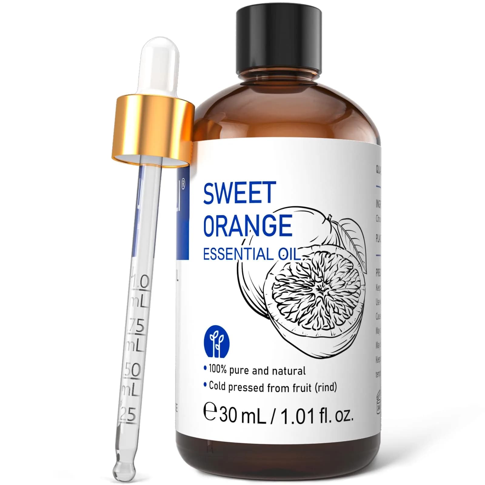 HIQILI Sweet Orange Essential Oil 30mL (1 fl oz) | Pure & Natural Aromatherapy Grade