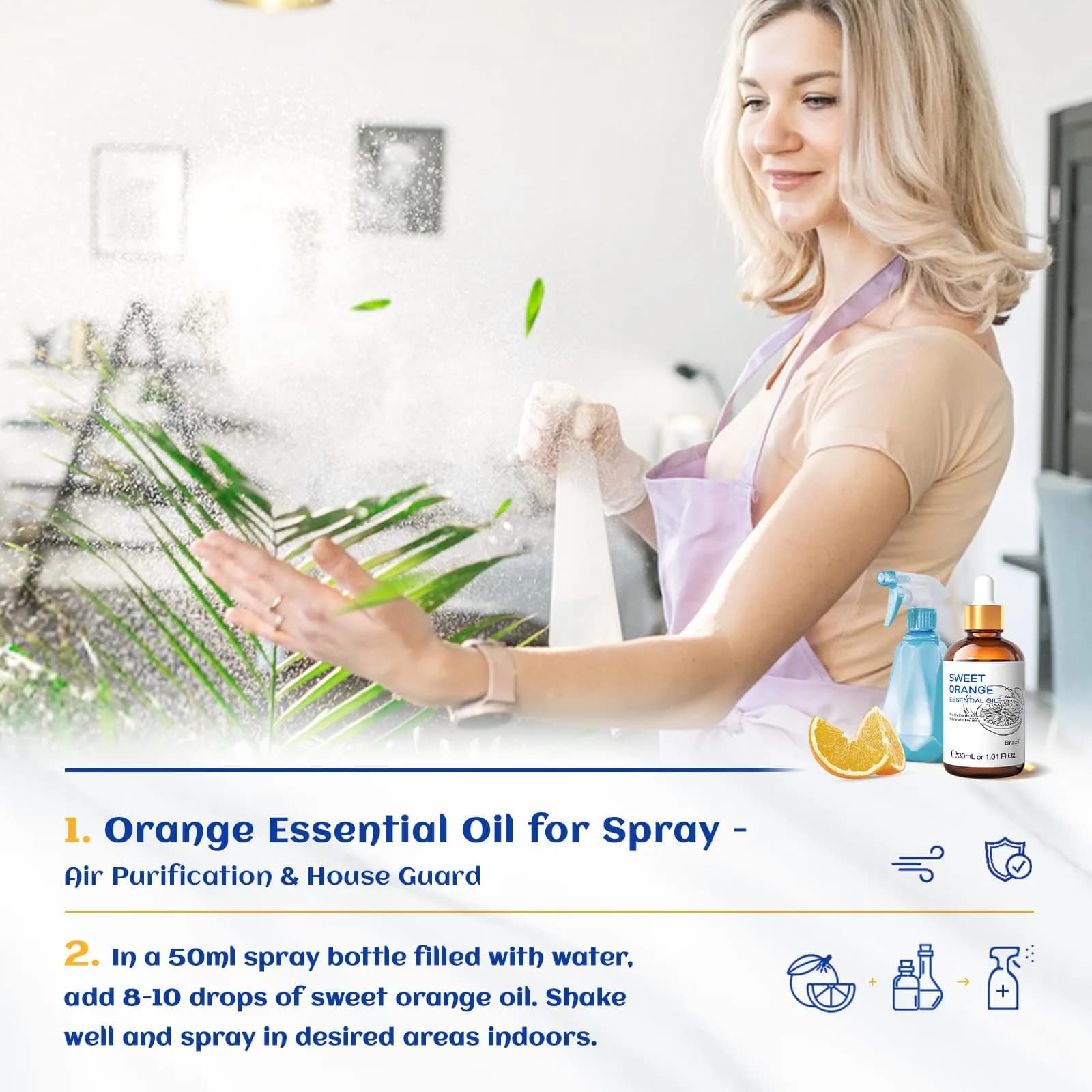HIQILI Sweet Orange Essential Oil 30mL (1 fl oz) | Pure & Natural Aromatherapy Grade thumbnail 4