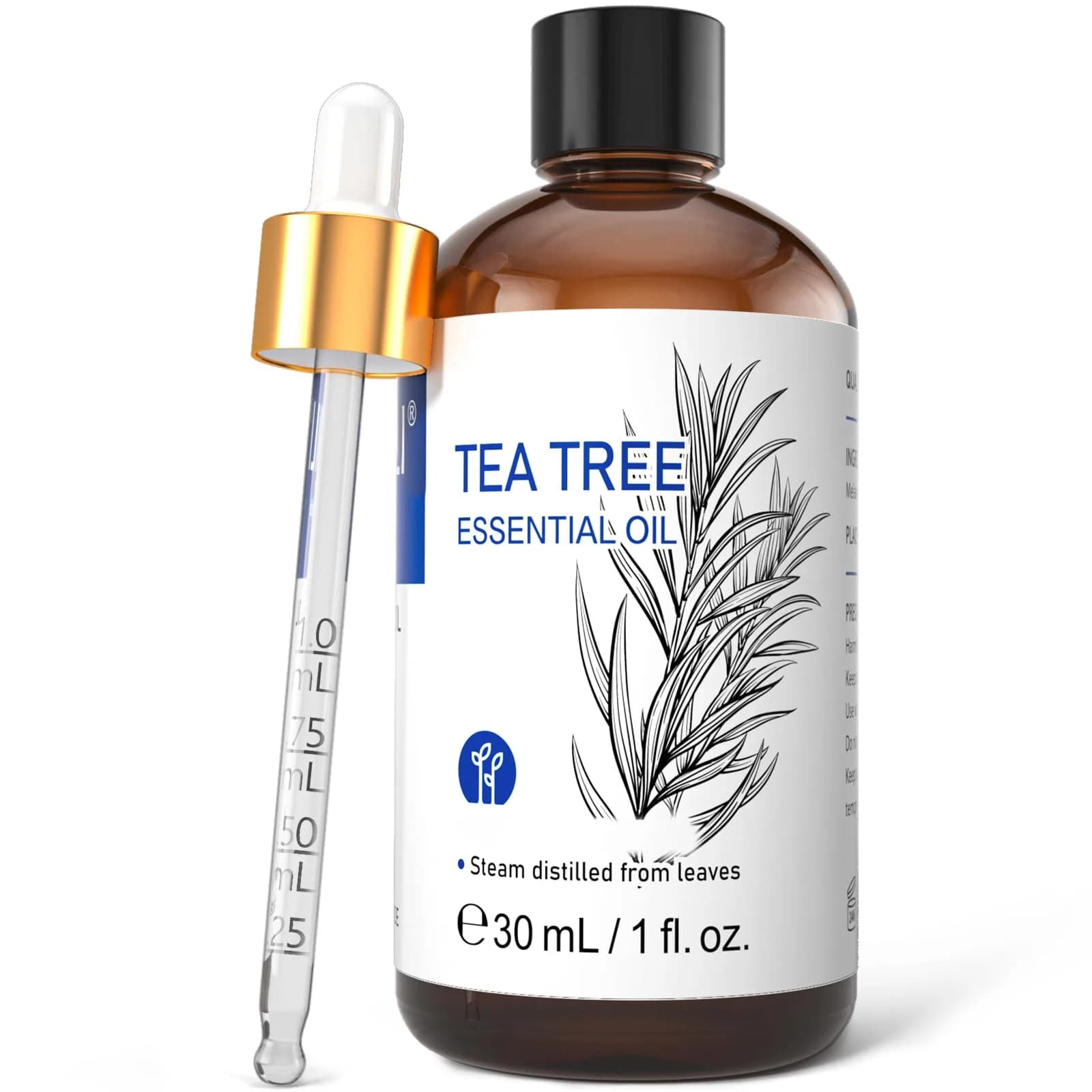 HIQILI Tea Tree Essential Oil 1.01 Fl Oz (30ml) | Pure & Natural for Skin, Hair, Nails, Diffuser & DIY
