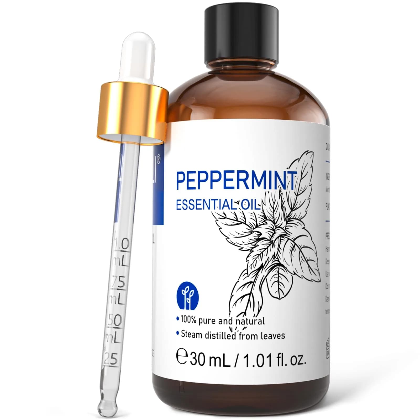 HIQILI Peppermint Essential Oil 1 Fl Oz (30ml) | Pure Natural Aromatherapy for Home & Skin