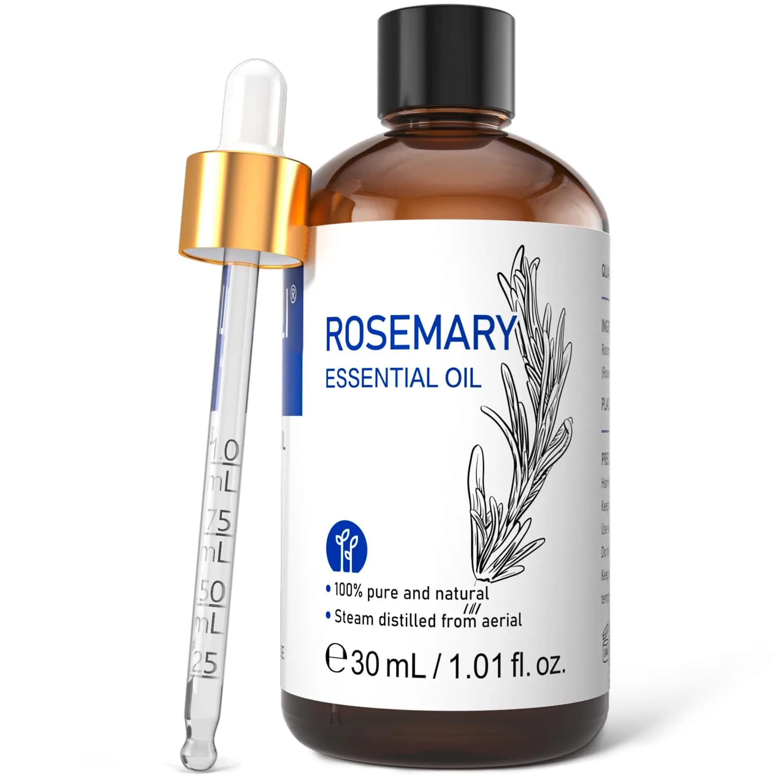 HIQILI Rosemary Essential Oil, 30ml (1 Fl Oz) | Pure Natural for Hair Growth & Scalp Care