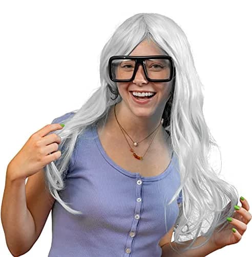 Skeleteen Big Fake Oversized Black Glasses – Thick Shiny Square Frames Nerd Costume Accessory (One Size) thumbnail 4