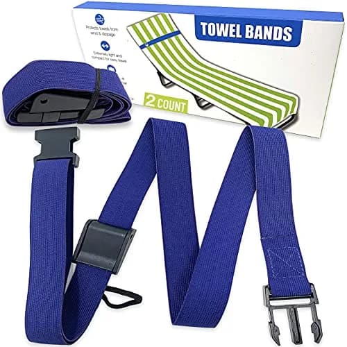 Cruise On Towel Bands for Cruise Chairs, 2 Pack, Multicolor | Secure Beach Towel Clips for Wind Protection thumbnail 2