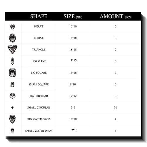 TANOSII Mixed Shapes Glass Sew-On Rhinestones 100 PCS | Crystal Gems with Silver Claw for Jewelry Crafts Clothes Shoes Costume Garment thumbnail 5