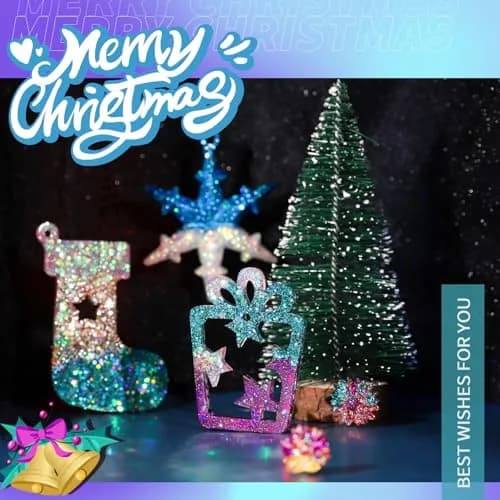 LEOBRO Holographic Chunky Glitter 32 Colors | Sparkling Craft Flakes for Resin, Nails & Face thumbnail 5