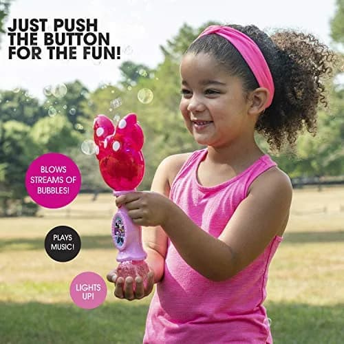 Little Kids Disney Minnie Mouse Musical Bubble Wand with Lights & Sound | 4oz Bubble Solution Included thumbnail 3