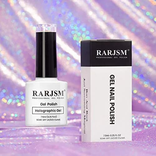 RARJSM Holographic Gel Nail Polish Hot Pink 7.5ml (0.25 Fl Oz) | Neon Glossy Finish thumbnail 9