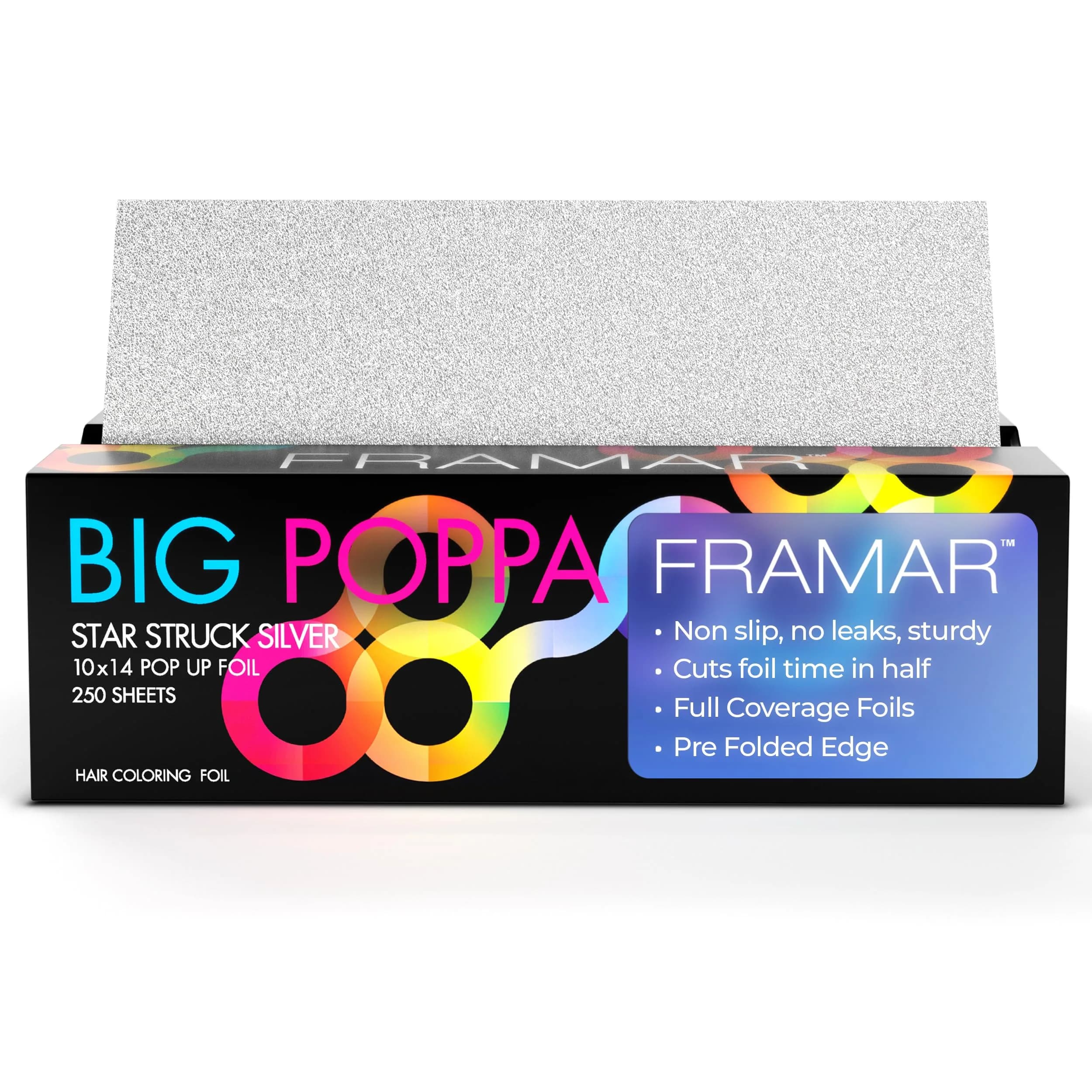 FRAMAR Checked Out Hair Foil 8x11 Inches (200 Count) | Professional Embossed Salon Foils for Highlighting — Silver