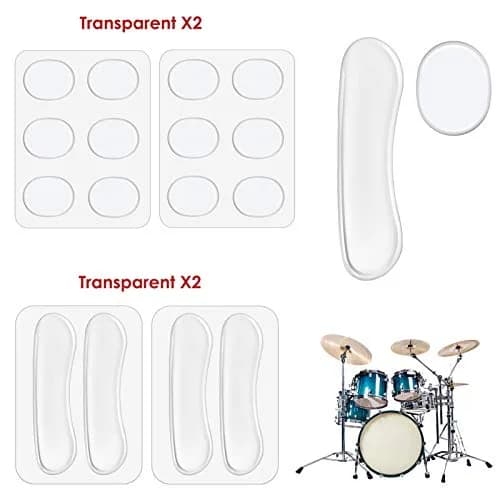 MIKIMIQI Drum Dampeners Gel Pads 16 Pcs Clear Silicone | Tone Control & Noise Reduction thumbnail 5