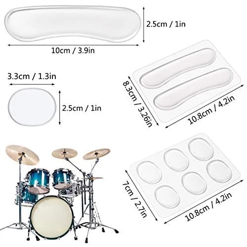MIKIMIQI Drum Dampeners Gel Pads 16 Pcs Clear Silicone | Tone Control & Noise Reduction thumbnail 2