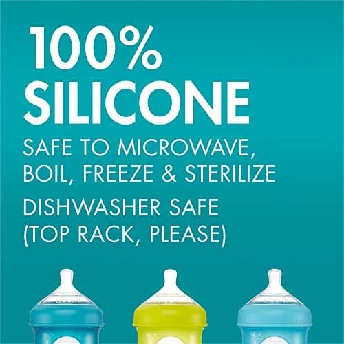 Boon Nursh Silicone Baby Bottle Nipples - Extra Slow Flow - 3 Count | Mimics Nature for Newborns thumbnail 5