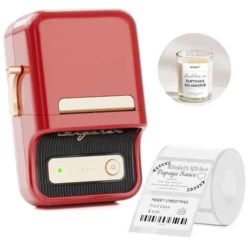 NIIMBOT B21 Label Printer Red | Bluetooth Thermal Label Maker with 230pcs 50x30mm Labels thumbnail 1