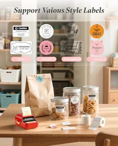 NIIMBOT B21 Label Printer Red | Bluetooth Thermal Label Maker with 230pcs 50x30mm Labels thumbnail 5