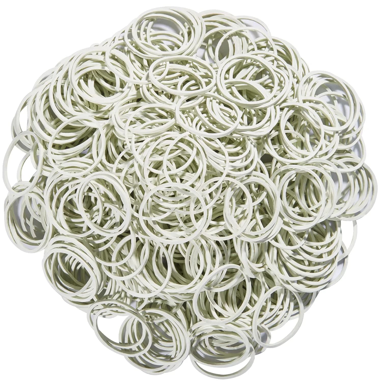 AMUU Mini Rubber Bands 1200pcs (3mm x 1.6cm) | Soft Elastic Bands for Office, Home, and Packages — White-1200Pcs