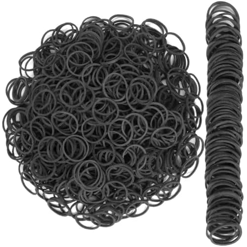 AMUU Black Small Rubber Bands | 1200pcs (3cm Diameter, 1.6cm Inner) thumbnail 1