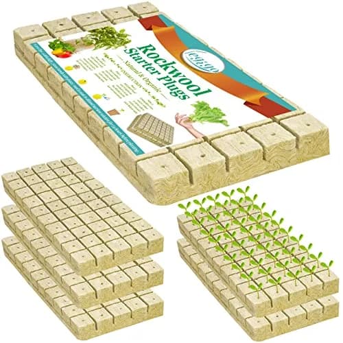 Legigo Rockwool Cubes Seed Starter Plugs 1 Inch (2.54cm) for Hydroponics, 300 Plugs | Premium Basalt Fiber for Rooting thumbnail 1