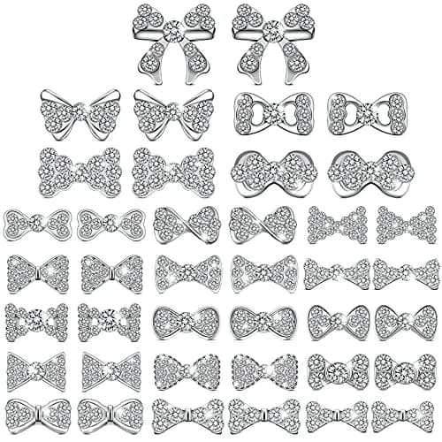 Maitys 40 Pieces 3D Bow Nail Charms Silver | DIY Nail Art & Decoration thumbnail 1