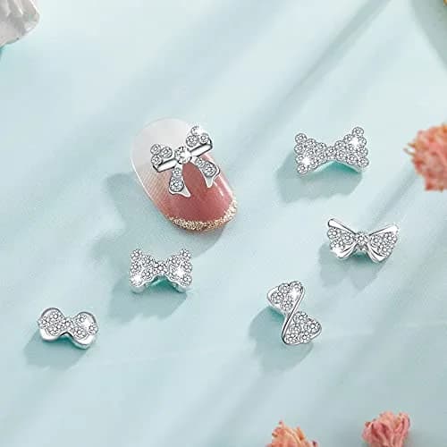 Maitys 40 Pieces 3D Bow Nail Charms Silver | DIY Nail Art & Decoration thumbnail 7