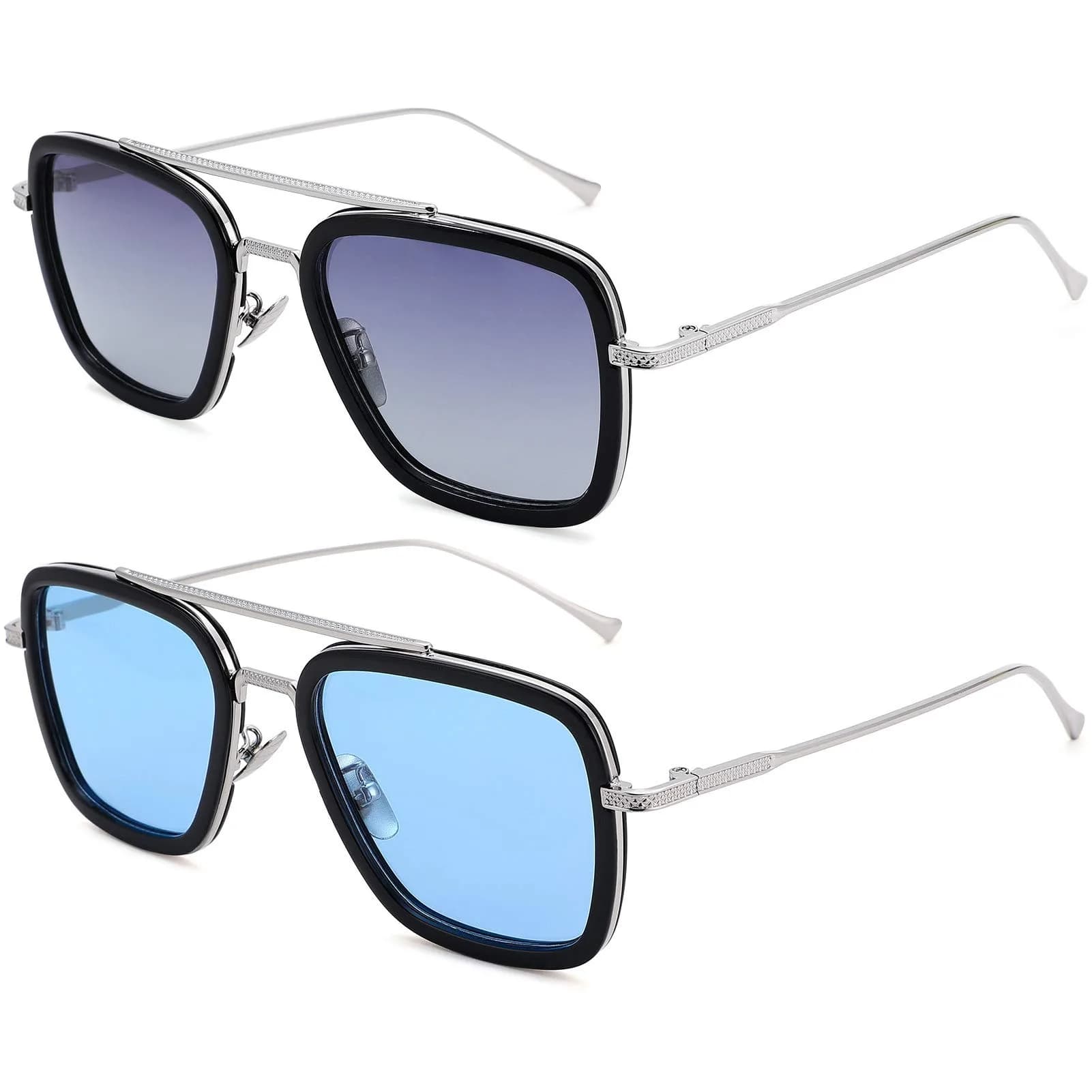 NULOOQ Tony Stark & Spider-Man A1* Polarized Aviator Sunglasses - 2 Pack